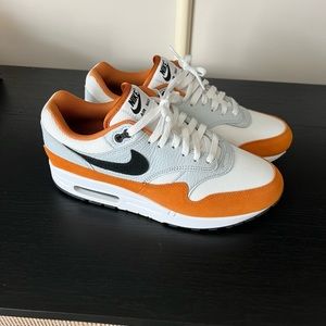 Nike White and Orange Air Max Sneakers with Air Cushioning